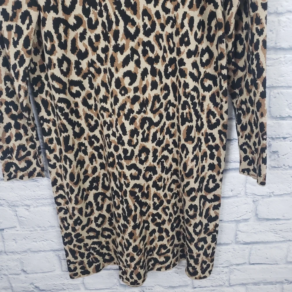 J. Crew Leopard Print Mini Dress in Tan and Black
